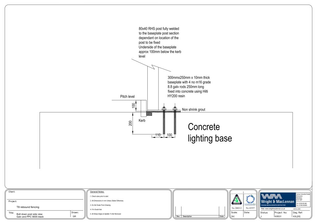 Concrete lighting base diagram