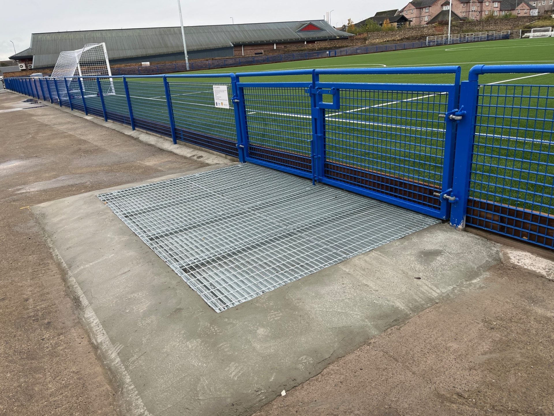 Rooftop with metal screening panels